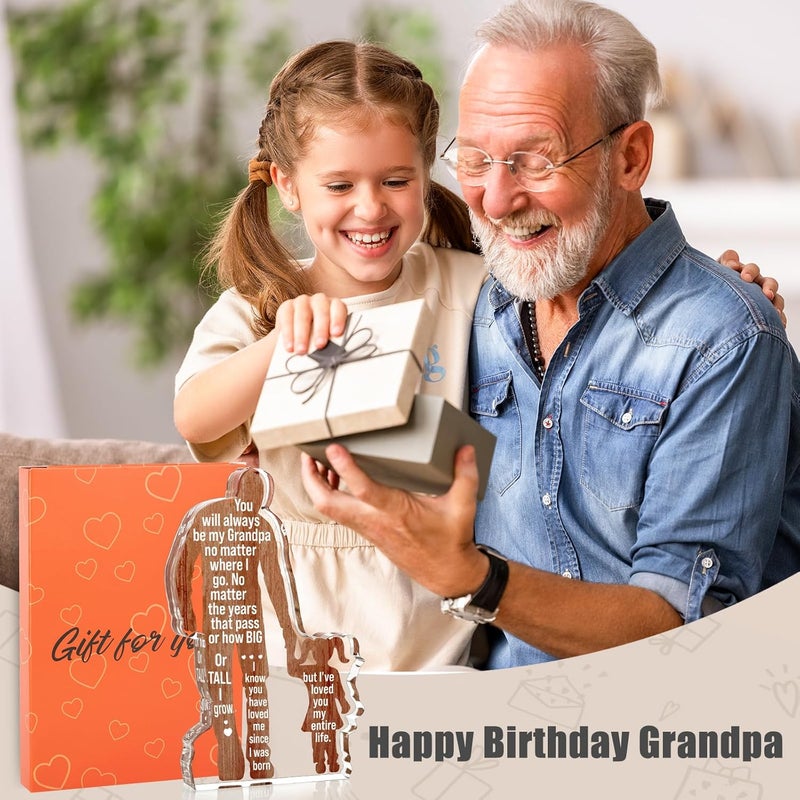 LuoHere Grandpa Gifts from Granddaughter Grandpa Birthday Fathers Day Idea Gifts Best Grandpa Ever Gifts to My Great Grandpa Christmas Father's Day Grandparents Gifts Granddad Papa Plaque Sign - Image 4